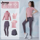 Jeep Spirit Yoga-Anzug für Frauen Frühling und Sommer lose atmungsaktive Fitnesskleidung Schnell trocknende Kleidung Training im Freien Sportbekleidung Kurzärmel Lotus lila [kurze Ärmel] Sechs-teilige TC18394 S