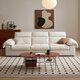 Quanyou Home Fabric Sofa Living Room Modern Simple Small Apartment Straight Row Removable and Washable White Ou Sofa Home