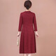 Homesee in Übersee leichte Luxus High-End-Kleid mit mittlerer Rock breites Dame fremdstil Mutterkleid rotes langärmeliges Kleid Hochzeit Frau Frau Red L [90-110jin [Jin entspricht ungefähr 0,5 kg]]