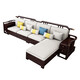 Sala de estar de madera maciza de yayuan nueva combinación de telas de estilo chino de estilo chino Light Luxury Small Apartment Muebles 9906 [Combinación] 1+1+3 [Algodón] Cubierta de algodón y lino