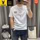 Playboy (Playboy) 2025 Summer Nueva camiseta de manga corta para hombres Estampado de cuello redondo versátil impreso de cuerpo completo