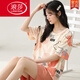 LangSha pajamas (LangSha) women's summer short-sleeved pure cotton two-piece set summer Korean style loose fresh student spring and summer thin home clothing G6630 short-sleeved L women--