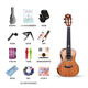 AJIMA full single mahogany bright ukulele beginner male student adult female small guitar A5 23-inch wood color electric box model