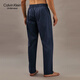 Calvin Klein Unterwäsche 24 Herbst Herren lässiger Brief Full Print Elastic Taille reines Baumwollhaus Pyjama Nm2691 Q91-Blue Dusk Grey S