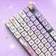 罗技（Logitech）K845机械键盘背光有线键盘 游戏电竞键盘 茶青红轴键盘DIY键帽 办公游戏键鼠套装 全尺寸104键盘 K845-紫色渐变兔键帽 青轴