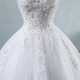 婚纱简约2025新款齐地高腰婚纱礼服深V领结婚轻婚纱 白色 L