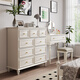 Xiaomi Noble American Solid Wood Chest of Drawers Bedroom Drawer Cabinet French Wall Side Cabinet Storage White American Single Dressing Table Stool Not Included (Table Legs Need To Be Assembled Manually)