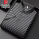 
Pier Cardin genuine mulberry silk short-sleeved T-shirt for men's summer thin stripes middle-aged business casual traceless ice. Silk polo shirt 13563# blue M 48 [Suggested 100-120Jin [Jin equals 0.5 kg]]