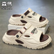 
SENMA Slippers men wear non-slip thick sole to increase the feeling of heightening and flip-flop driving work two-in-one beach sandals Rice Brown 40-41