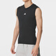 Adidas men's top 2025 summer new tight sportswear comfortable breathable quick-drying sleeveless T-shirt fitness vest black 694 / recommended to take two sizes XS