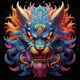 Litian domineering colorful faucet stickers electric vehicles motorcycle scratches decoration stickers living room entrance domineering zodiac dragon SS6627 without background Long side 15cm is a little larger than mobile phone
