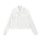
Peacebird women's jacket shirt style women's short temperament fashionable jacket women's texture white S