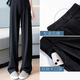 Lugeli black suit pants for women 2025 new high waist drooping wide-leg pants pear-shaped casual straight-leg pants spring and autumn trousers suit pants black L [recommended 110-120Jin [Jin equals 0.5 kg]] regular