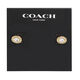 COACH Women's classic LOGO crystal-embellished earrings, hypoallergenic sterling silver earrings, fashionable and versatile earrings