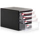 
Deli/9795 desktop file cabinet transparent drawer office storage cabinet storage box plastic a4 with lock 4 layers 9794 dark gray default
