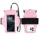 Rongyu mobile phone waterproof bag with touch screen swimming rafting hot spring takeaway hanging neck arm arm sponge waterproof mobile phone case pink 1