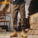 JEEP overalls men's casual pants cotton autumn and winter trendy leggings long pants men's Khaki XL