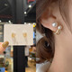 
Pang Donglai DL light luxury earrings pearl earrings for women's Queen Mother's unique earrings 2024 new style earrings, straight needle size double beads