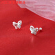 ABC Old Phoenix 999 sterling silver pure silver earrings spiral earrings butterfly earrings niche screws Sen series ins screw buckles double texture butterfly pair antioxidant material