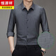 Hengyuanxiang Spring and Automne Corchuroy Long Mancheve Shirt Men's Men's Meanf Busines Stripes non écran sans écran de chemise décontractée Cardigan CQ3882 Grey Green M (165)