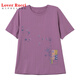 LOVER RUCCI Middle-aged Women's Pure Cotton Short Sleeve T-shirt 2025 New Summer Mom Elderly Clothes Large Size Women's Loose Top Light Gray 6626 5XL