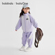 Balabala balaone children's suit boys and girls long sleeves 2025 new autumn college style comfortable purple tone 00377 100