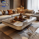 Miaopu Le High-End-Marke importierte Quality Villa Tea Tisch Wohnzimmer Leuchte Luxus High-End 2025 Neues großes Apartment Marmor Großer G756 Marmor Couchtisch [140*80*40 cm] Ganze Dekoration