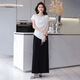 Ehangy light luxury brand dress for women 2025 summer new style fashionable and versatile slim temperament and age-reducing high-end skirt bean green + black S