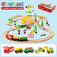 Edwone70p Beech Train Train Car Toys's Toys Small Train Train Train Toys Wooden Toys 80p Mining Adventure + Rangement Bucket