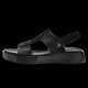 
Summer men's sandals toe layer cowhide soft surface soft sole casual breathable two-wear beach shoes dad sandals 6187 black glossy leather standard leather shoe size 38