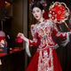呦依中式双面双圈团扇diy材料包新娘结婚龙凤秀禾服手捧花束 红妆/花成品+礼盒