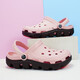 [CROCS-Hersteller] Männer und Frauen Nicht-Rutsch-Versionslochschuhe dicker Fashion Sandalen Strandschuhe Gartenschuhe Schwarz und Grau 45