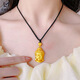 Yingtang Lao Phoenix 999 Bengal Red Gold Jewelry Beads Women's Necklace Alloy Solid Forever Safe Pendant Large Small 17g Buddha Head Black Rope Style Lao Fengxiang Quality