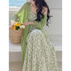 
AFTER MONDAY Korean 2025 spring knitted cardigan floral dress women's fashion suit skirt 3882Q# M [Suggest 100Jin [Jin equals 0.5 kg] below]