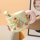 Girly Heart Bear Mug Cute Fufu Cartoon Household Water Cup with Cover for Sisters and Friends Birthday Gifts Bow Tie Bear Cup + Spoon 1 Piece 320ml