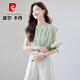 皮尔卡丹（pierre cardin）泡泡袖撞色职业衬衫女2025夏季新款纯色简约短袖衬衣女士休闲上衣 9903白色衬衫 S