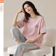 Modal pajamas for women summer 2025 new short-sleeved suit trousers 100% cotton wearable striped cartoon home clothes Y9720 M (recommended 75-95Jin Jin equals 0.5kg)