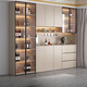Yizhiyan 2026 Nuevo gabinete de vino de madera maciza Sala de estar Integrado Gabinete de entrada de pared Integrado Sala de comedor Almacenamiento Estilo de acompañamiento 8: 180*40*220 Panel posterior espeso + Instalación del paquete de entrega