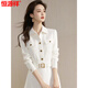Hengyuanxiang weißes Hemdkleid besuchte wichtige Anlässe im Frühjahr und Herbst, Temperament, berühmte Lady Goddess-Stil, langes Kleid, weißes Kleid 2xl 125-140jin [Jin ist 0,5 kg]