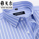 CEO Yageor Herren Short Sleeve Shirt Summer Pure Cotton Business Casual Professional Professionelles Anti-Falten-freier Streifen mittleren Alters DX6621 44 Vorschläge (180-195jin [Jin entspricht 0,5 kg])