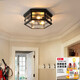 Big Bun Small Round Round American Retro Plafond Lamp Restaurant Balcony Bar Cafe Industrial Aisle Verre lampe Guangdong Modèle amélioré 9928W Cadeau de petite taille Original 6 Watts Love B