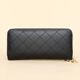 Crocodile shirt cowhide hand-wrapped long diamond wallet women's ticket clip clutch gift box 2215 black
