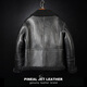 PJL new men's short fashion casual genuine leather fur one-piece wool lapel sheepskin leather jacket black M (130Jin Jin is equal to less than 0.5kg)