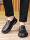 Safna wide-toe men's shoes, big feet bone leather shoes, casual leather shoes, men's soft sole spring and autumn wide-foot men's toe layer cowhide high-end trend brown-15051 genuine leather four-season shoes 43