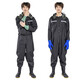 Full body thickened waders, one-piece waders, fully enclosed rain pants with rain boots, fishing waterproof clothing, leather fork digging suit, upgraded + extra thick shoes, full body cuffs thickened in black, one size fits all, shoe size 42/43