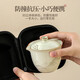 Ru Kiln Travel Tea Set Portable Tea Maker Kung Fu Tea Cup Gift Cup Outdoor Camping Tea Drinking Equipment Mountain and Sea Fog Handheld Pot Three-Cup 4-piece Set + Travel Bag