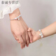 
KZDhello kitty 999 sterling silver foot silver bracelet female student bracelet cute kidie cat love gift women kitty lucky parent-child bracelet [children style] Z166 gift box same style