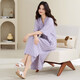 Cobreador para mujeres Summer de manga corta 2025 Nuevo pijama dulce y lindo al aire libre, ropa para el hogar de algodón, moda de alta gama [QM826] Star Purple Rayed Women's Skirt L (recomendado 100-120 Jin [Jin iguala 0.5 kg])