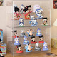 Wei Nezha Figure Display Box Acrylic Transparent Bubble Mart Nezha Two Blind Box Ornament Doll Dustproof Storage Cabinet Cream Color Large Three-Layer Ladder Display Stand No Installation and Ready to Use Out of the Box