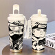 Naruto Thermos Cup pour les élèves pour aller à l'école avec des tasses à eau de grande capacité pour de nouvelles tasses à café avec des boissons doubles et une apparence élevée. Blanc - tasse de café - HST3524 Gaara + revêtement en céramique suspendu